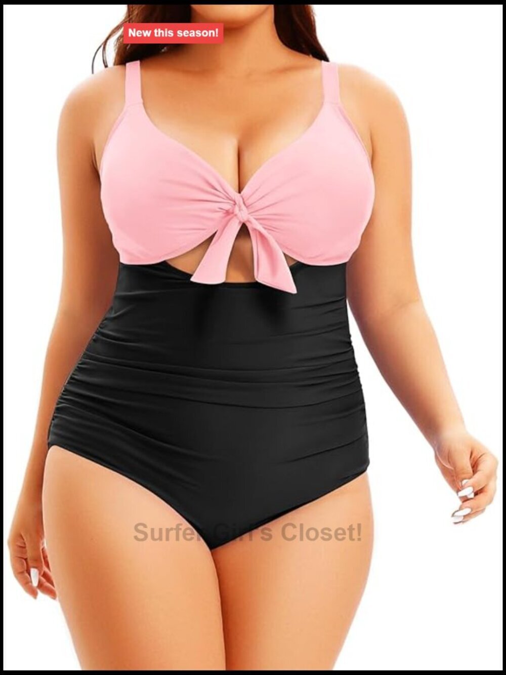 Plus Size One Piece Swimsuit Tummy Control Cutout Bathing Suit
